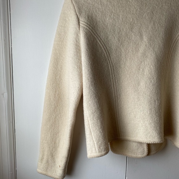 Vintage wool cream white blazer, small - Picture 4 of 5
